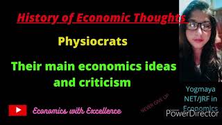 PhysiocratsEconomic ideas of Physiocrats and their critical Evaluation for NETJRF other exams [upl. by Ettelracs100]