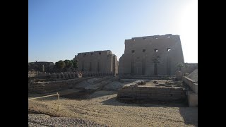 Karnak Temple complex First Pylon  Great Forecourt with Kiosk of Taharqo [upl. by Ahsiuqat]