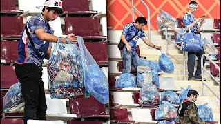 JAPONESES LIMPIAN el ESTADIO de QATAR 2022 y su SELECCIÓN NI JUGO [upl. by Winola578]