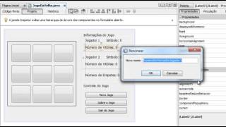 Jogo da Velha em Java  Parte 2  Renomeando Variáveis e definindo propriedades  NetBeans 71 [upl. by Laehplar]