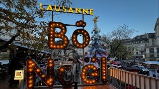 Lausanne Christmas Market 2024 🎄The Colors of Christmas A Guide to Spending a Day in Lausanne  4k [upl. by Ittak]