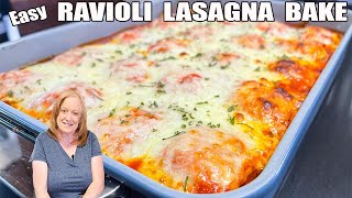 RAVIOLI LASAGNA BAKE ITALIAN FLAVORS GROUND BEEF RECIPE [upl. by Aihsital]