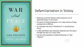 Tolstoy and Defamiliarization [upl. by Assen]