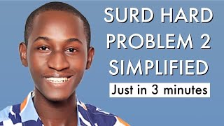 JAMB Maths Online Tutorial 2025 Likely Questions On Surd Hard Problem 2 [upl. by Puri]