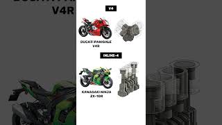 V4 VS Inline 4 Engines Sound amp Working Animations  panigalev4r v4 zx10r inline4 enginesounds [upl. by Irabaj]