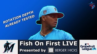 Marlins Opening Day Rotation Set Which Roster Battles are Left  FOF LIVE [upl. by Aisayt221]