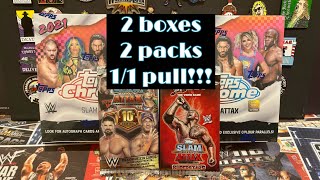 WWE Slam Attax Chrome Box opening  2 Hobby boxes 2 Packs ONE OF ONE PULL [upl. by Metsky]