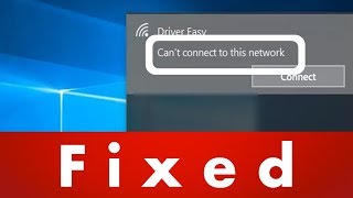 How to Fix Cant connect to this network  WiFi  Windows 8 81 10 [upl. by Ees131]