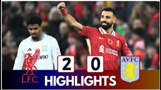 Salahs Goal and Assist LIVERPOOL 20 ASTON VILLA Official Highlights [upl. by Lette352]