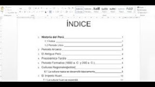 como hacer un indice en word automatico rápido [upl. by Weston]