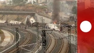 Un train déraille en Espagne au moins vingt morts [upl. by Ita476]