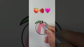 Satisfying drawing 🍑🍓💖 artwork youtubeshorts art [upl. by Kreager]