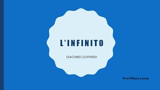 L infinito di G Leopardi prima parte [upl. by Hegarty931]