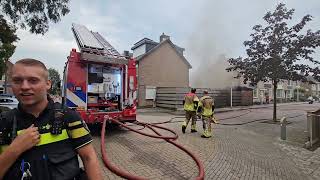 240922 Flinke brand in schuur met zonnepanelen door accu van skelter Beatrixlaan Moerkapelle [upl. by Alekram602]