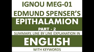 Edmund Spensers Epithalamion Part 23 Line by Line Explanation with Recitation amp Keywords in ENG [upl. by Leina]