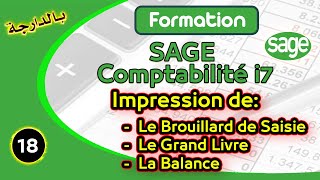 Sage Comptabilité i7  18  Impression Journaux  Grand Livre  Balance [upl. by Naej]