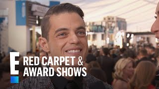 Rami Malek Has Fun With Fashion at 2017 SAG Awards  E Red Carpet amp Award Shows [upl. by Ilera241]