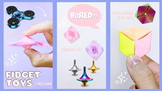 BORED 😴 3 Origami Fidget Toys You Can Make with Sticky Notes 📒✂️｜Tutorial｜ fidget origami [upl. by Iniffit]