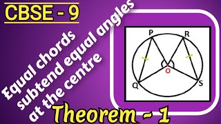 How To Prove Equal Chords Subtend Equal Angles At The Centre  Cbse 9 [upl. by Ojok]