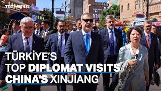 Türkiye’s top diplomat visits Chinas Xinjiang region [upl. by Alleunamme]