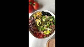 Vegan Taco Salad  Creamy Yogurt Salsa Dressing  Quick amp Easy Recipe  Dairy Free  Healthy Shorts [upl. by Aimo]