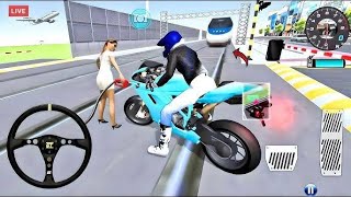 🔴LIVE V3D Driving Class Simulator BulletTrain Vs Motorbike Bike Driving Game  Android Gameplay [upl. by Anabella654]