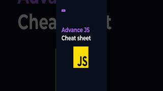 Advance Javascript Cheat Sheet [upl. by Eelra]