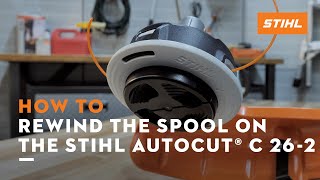 How to Rewind the Spool on the STIHL AutoCut® C 262  STIHL Tutorial [upl. by Aneej]