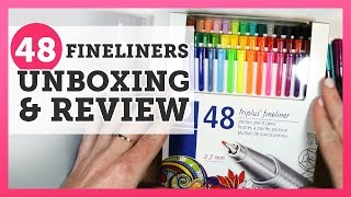 UNBOXING amp REVIEW  Staedtler 48 Triplus Fineliners  Video 085 [upl. by Burdett456]