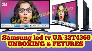 Unboxing samsung new arrival 32quotled tv model no Ua32 t4360 armxl Features and input or output parts [upl. by Kimberlyn632]