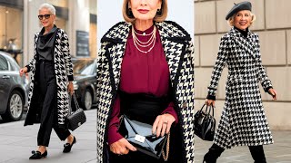 How to Wear Houndstooth Print with STYLE for Women Over 60  Charm and Elegance in Fashionable Looks [upl. by Antoni]