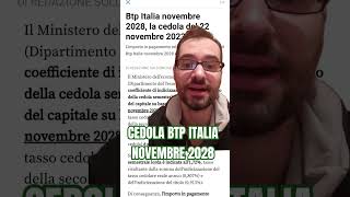 BTP ITALIA 2028  CEDOLA 22 novembre [upl. by Baynebridge]