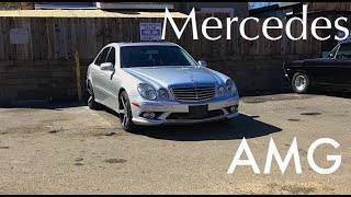 Mercedes E550 Power Drifts  Donuts  Exhaust AMG [upl. by Erfert]