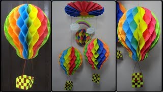 Paper Crafts How to make Honeycomb BallHot Air Balloon  DIY Home Decoration Ideas [upl. by Merle474]