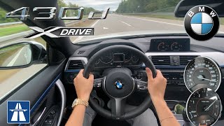 BMW 430D XD F32 COUPE 258 HP POV DRIVE ON GERMAN AUTOBAHN NO LIMIT  4K TEST DRIVE [upl. by Sudbury358]