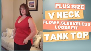 🌞 Summer Style Alert Plus Size VNeck Tank Tops for Women – Loose Fit Casual amp Flowy 💃 [upl. by Rebmac]