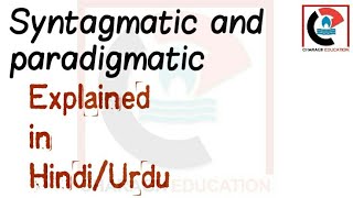 Syntagmatic and paradigmatic in Hindi Urdu [upl. by Nesta]