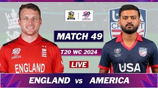 ICC T20 WORLD CUP 2024  ENGLAND vs USA MATCH 49 LIVE COMMENTARY  ENG vs USA LIVE [upl. by Cresida]