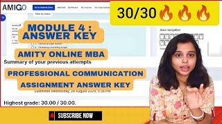 Module4 Answer Key 🔥 Professional Communication Amity online MBA [upl. by Florry]