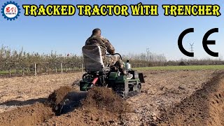 50HP Tracked Tractor With Ditching Trencher Machine [upl. by Hairehcaz921]