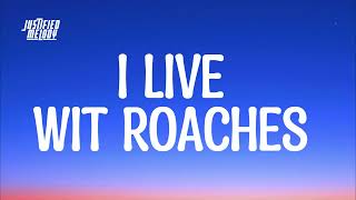 I Live With Roaches  Tiktok Song Lyrics [upl. by Joliet410]