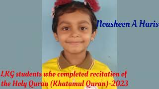 LKG students who completed Quran recitation  AlFitrah Islamic pre school Anchal [upl. by Donaghue103]