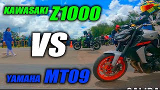 Su MAMA Z1000 VS MT09 a Batalla🔥Fullgass Drag Race [upl. by Ecirted]