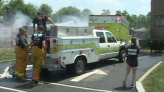 Little Ferrynj Fire Department Tower Ladder 307 Wetdown part 1 [upl. by Torrlow403]