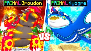 PRIMAL GROUDON Vs PRIMAL KYOGRE in Minecraft PIXELMON [upl. by Onil503]