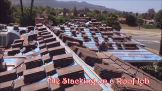 How We Stack Tile on a Roofing Job  professional roof tile stacking [upl. by Freudberg244]