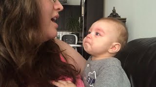 Baby Gets Emotional When Mom Sings Opera [upl. by Standice877]