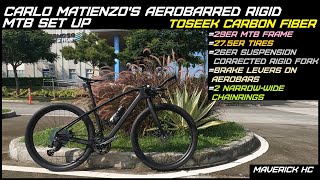 Brake Levers sa Aerobars2 NarrowWide Chainrings sa TOSEEK TT RIGID MTB SET UP ni CARLO MATIENZO [upl. by Lebasi490]