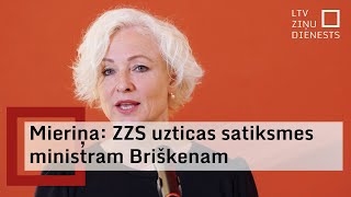 Saeimas spīkere Mieriņa ZZS uzticas satiksmes ministram Kasparam Briškenam [upl. by Hnim74]