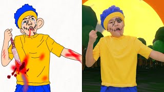 Zombie Dance with New D Billions Heros Funny Drawing Meme video  D Billions Kids Song art memes 😂 [upl. by Nomae]